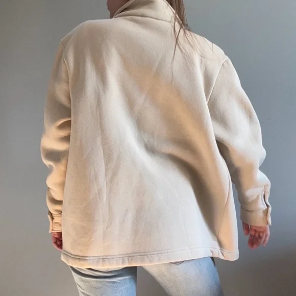 Boohoo Cream Shacket With/ Snap Buttons - Picture 5 of 5